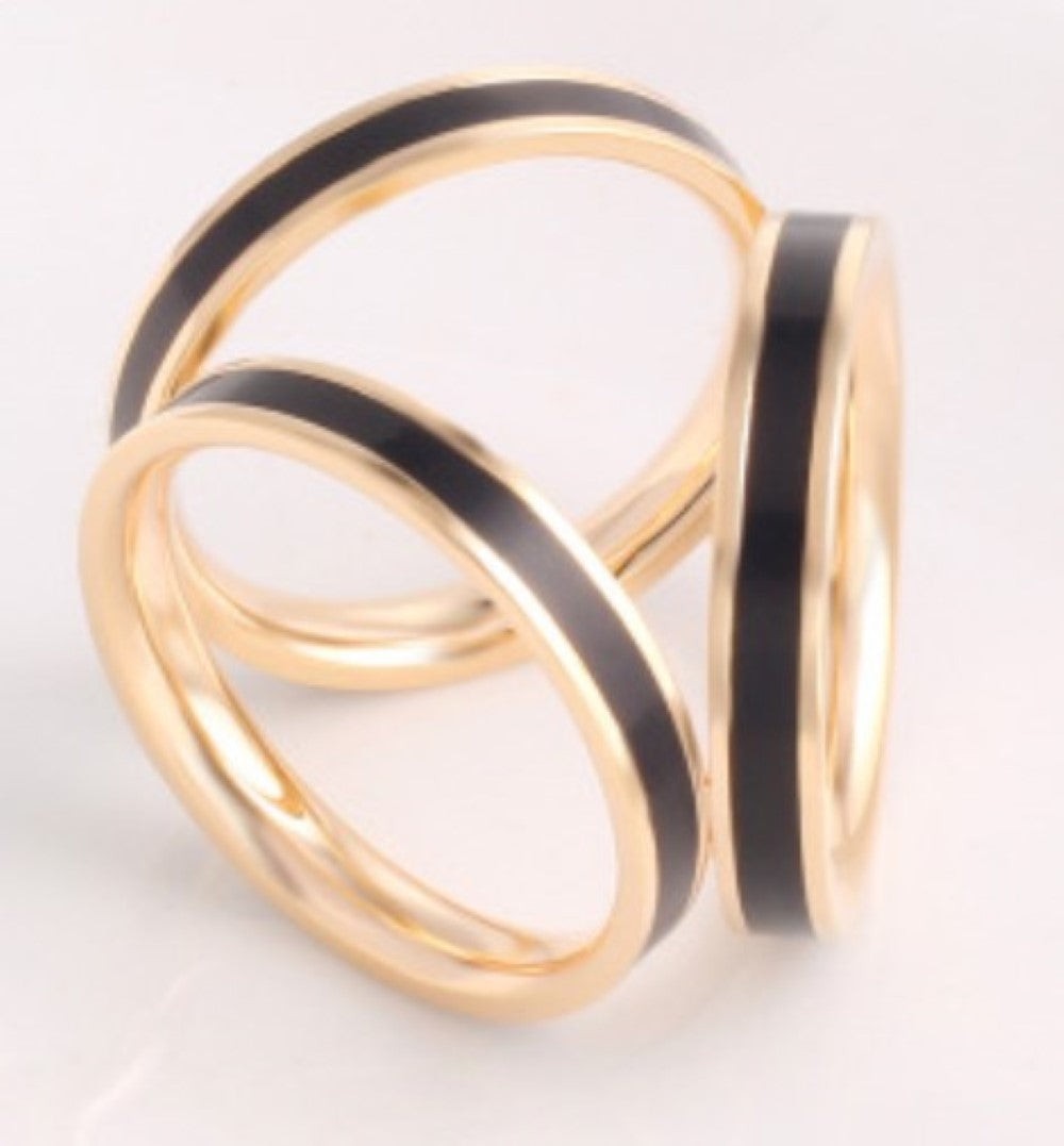 Bague 3 Color Metal Laiton Unique