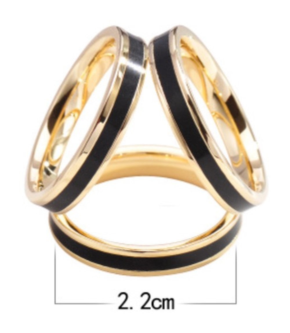 Bague 3 Color Metal Laiton Unique