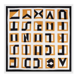 Carré de Soie ALPHABET 100% Soie 60x60cm