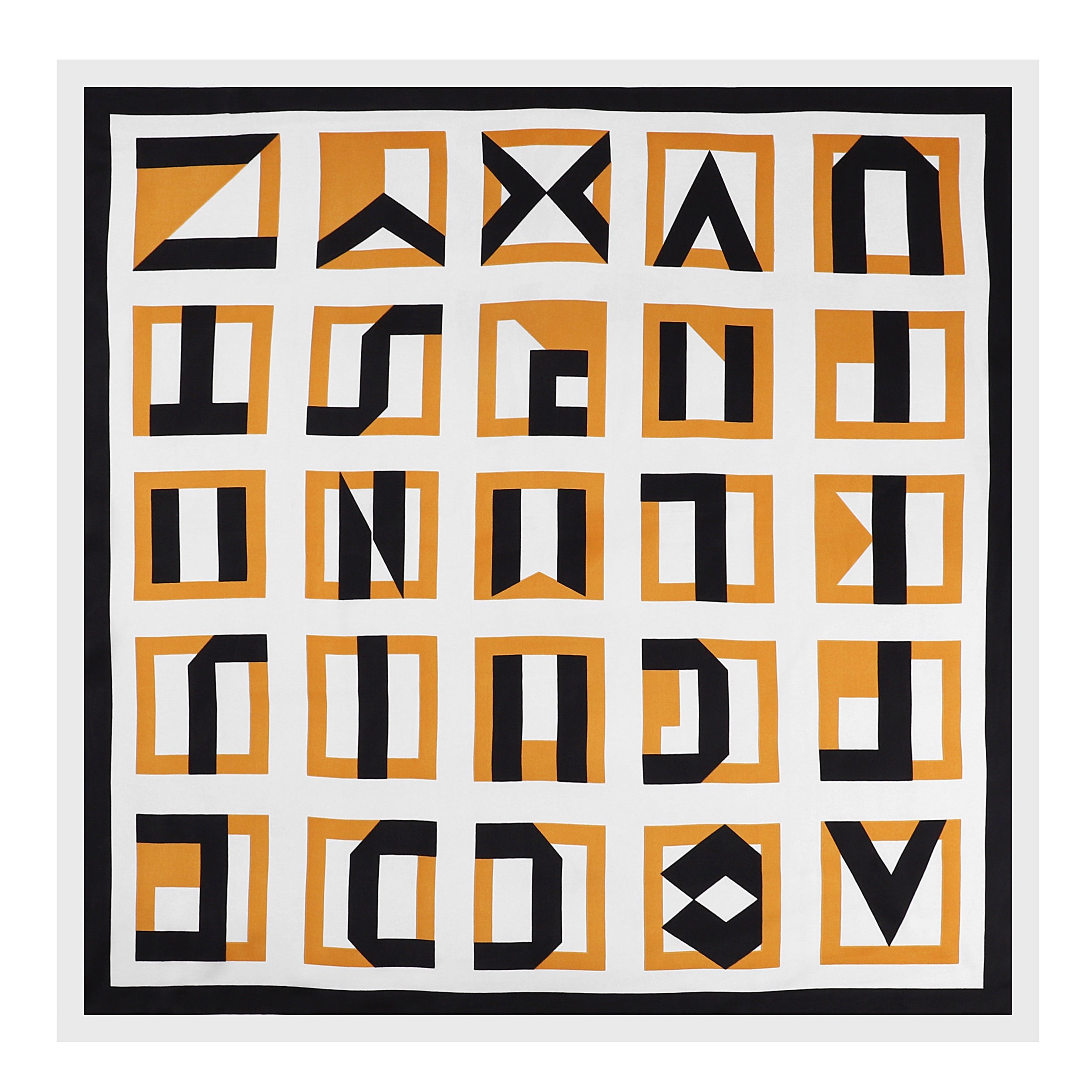 Carré de Soie ALPHABET 100% Soie 60x60cm