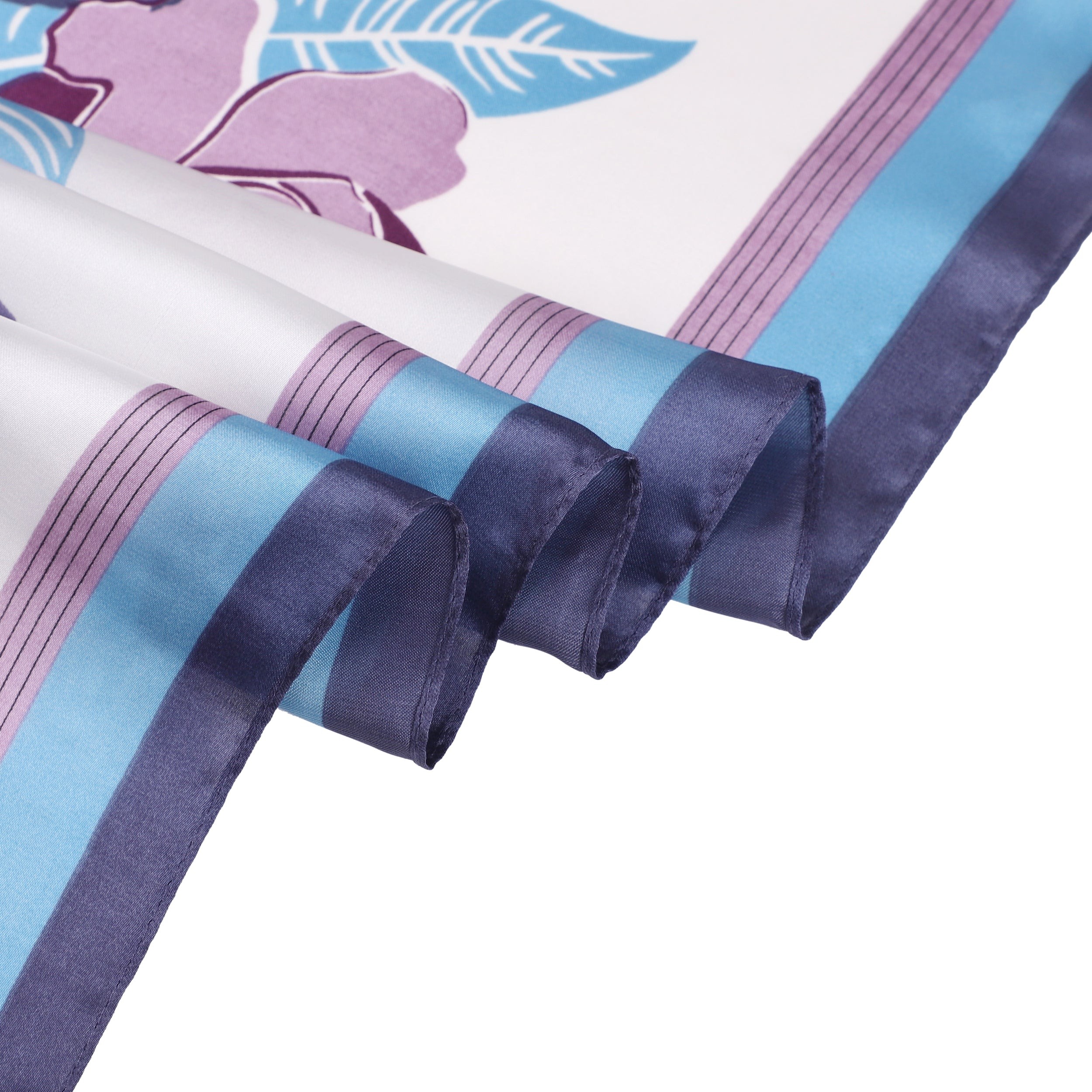 Carré de Soie FLOWER Bleu 100% Soie 60x60cm