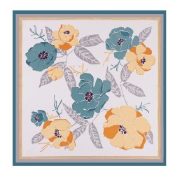 Carré de Soie FLOWER Vert léger 100% Soie 60x60cm