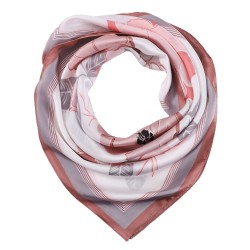 Carré de Soie FLOWER Rose 100% Soie 60x60cm