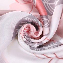 Carré de Soie FLOWER Rose 100% Soie 60x60cm