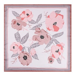 Carré de Soie FLOWER Rose 100% Soie 60x60cm