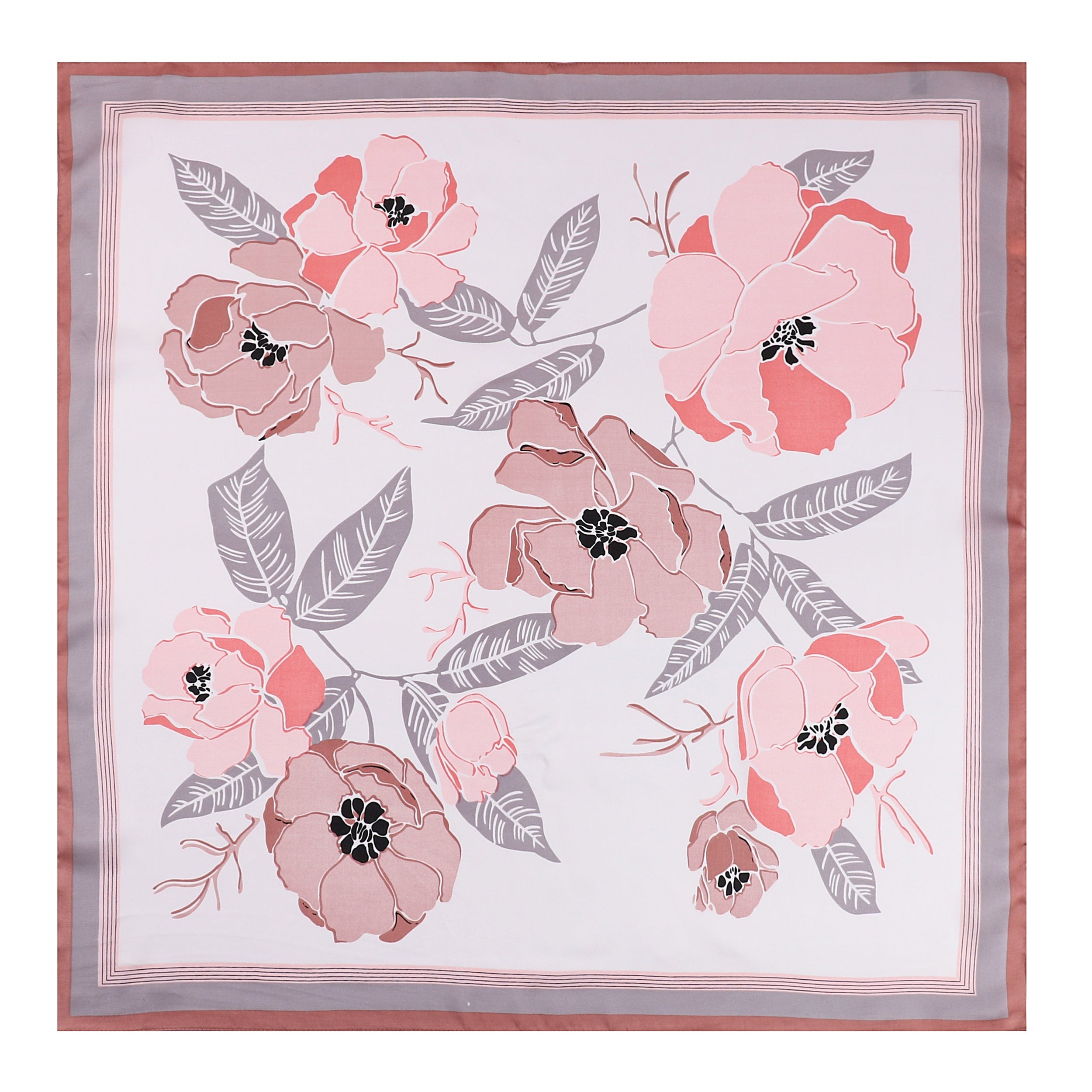 Carré de Soie FLOWER Rose 100% Soie 60x60cm