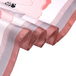 Carré de Soie FLOWER Rose 100% Soie 60x60cm