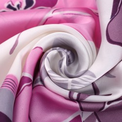 Carré de Soie FLOWER Violet 100% Soie 60x60cm