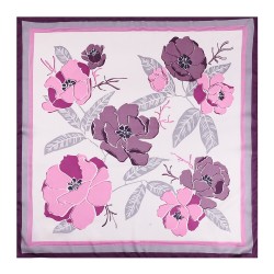 Carré de Soie FLOWER Violet 100% Soie 60x60cm