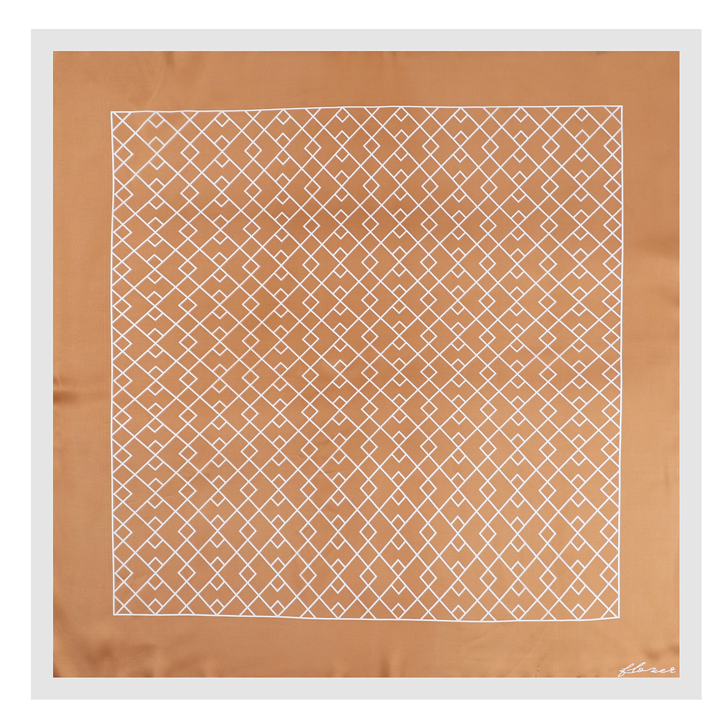 Carré de Soie LABYRINTHE 100% Soie 60x60cm