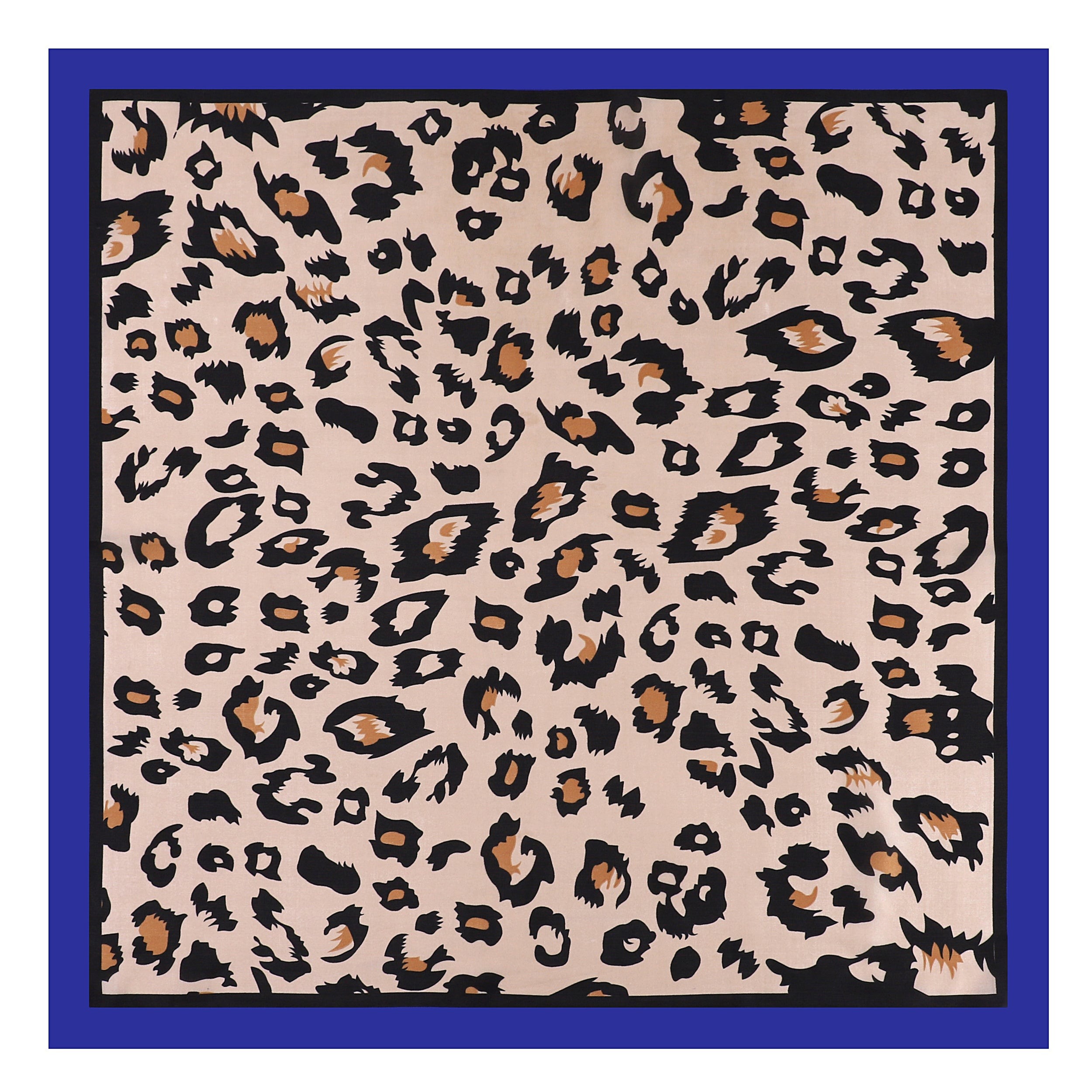 Carré de Soie PANTHER Bleu 100% Soie 60x60cm