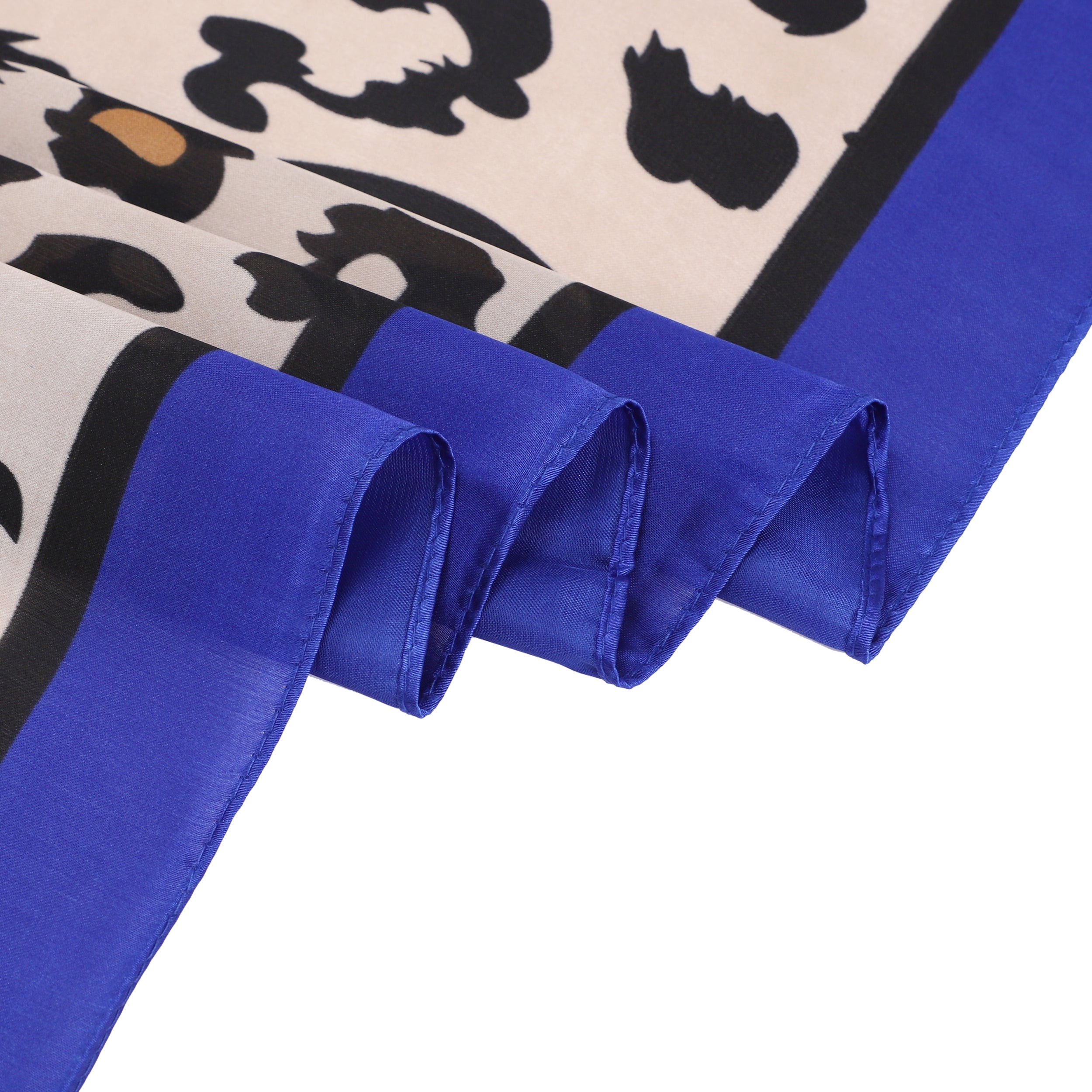 Carré de Soie PANTHER Bleu 100% Soie 60x60cm