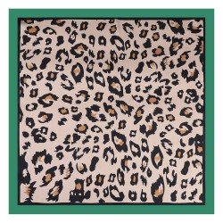 Carré de Soie PANTHER Vert 100% Soie 60x60cm