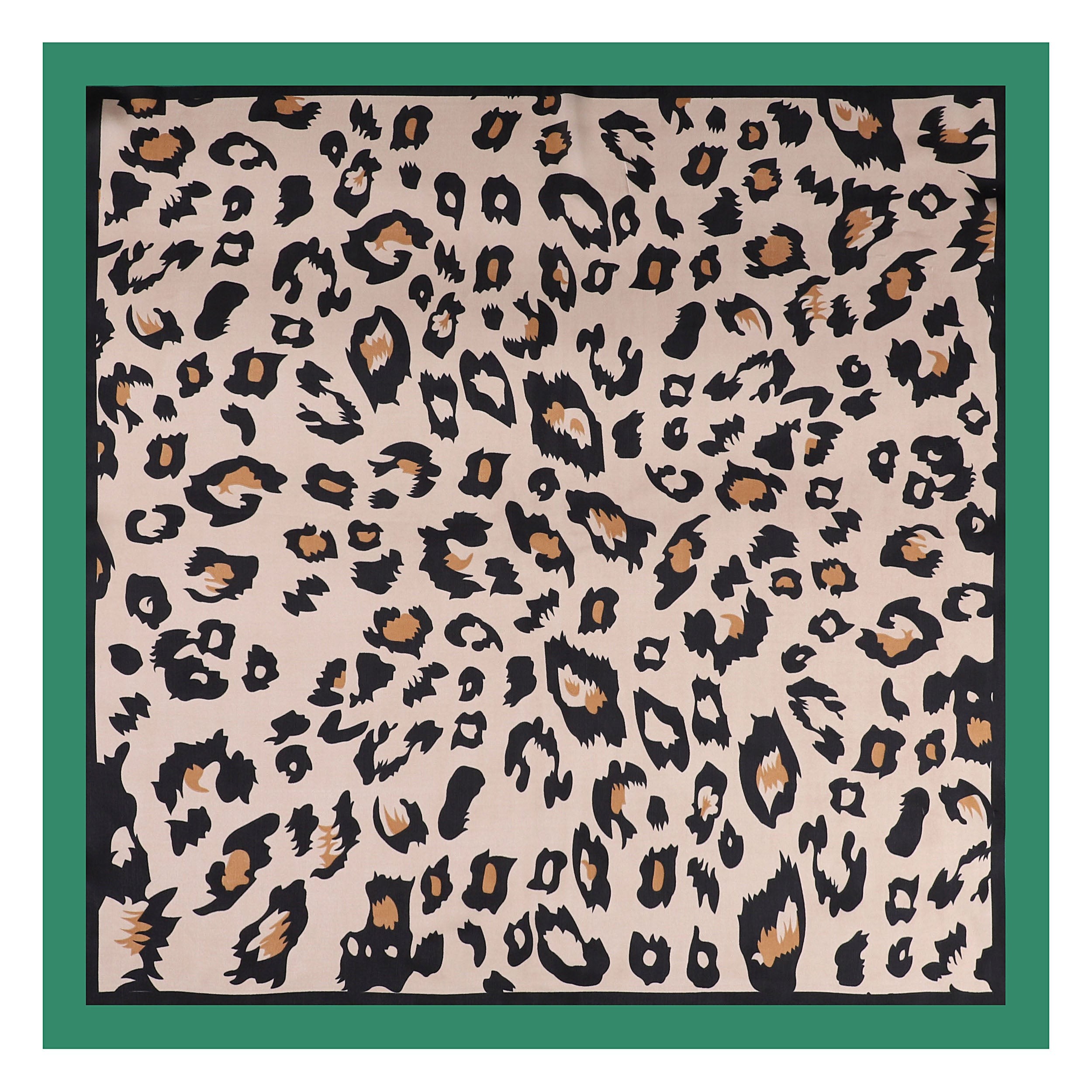 Carré de Soie PANTHER Vert 100% Soie 60x60cm