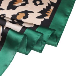 Carré de Soie PANTHER Vert 100% Soie 60x60cm
