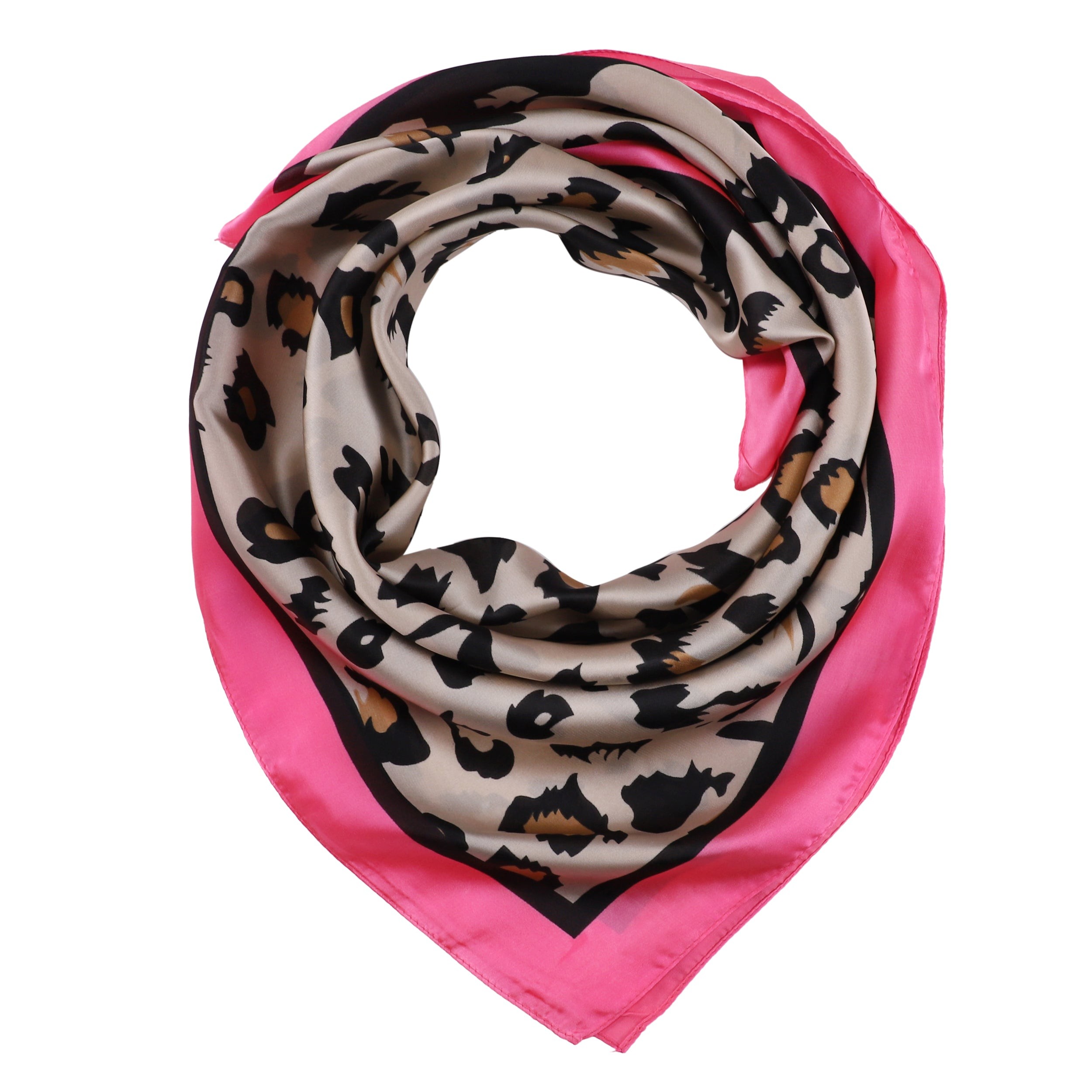Carré de Soie PANTHER Rose 100% Soie 60x60cm