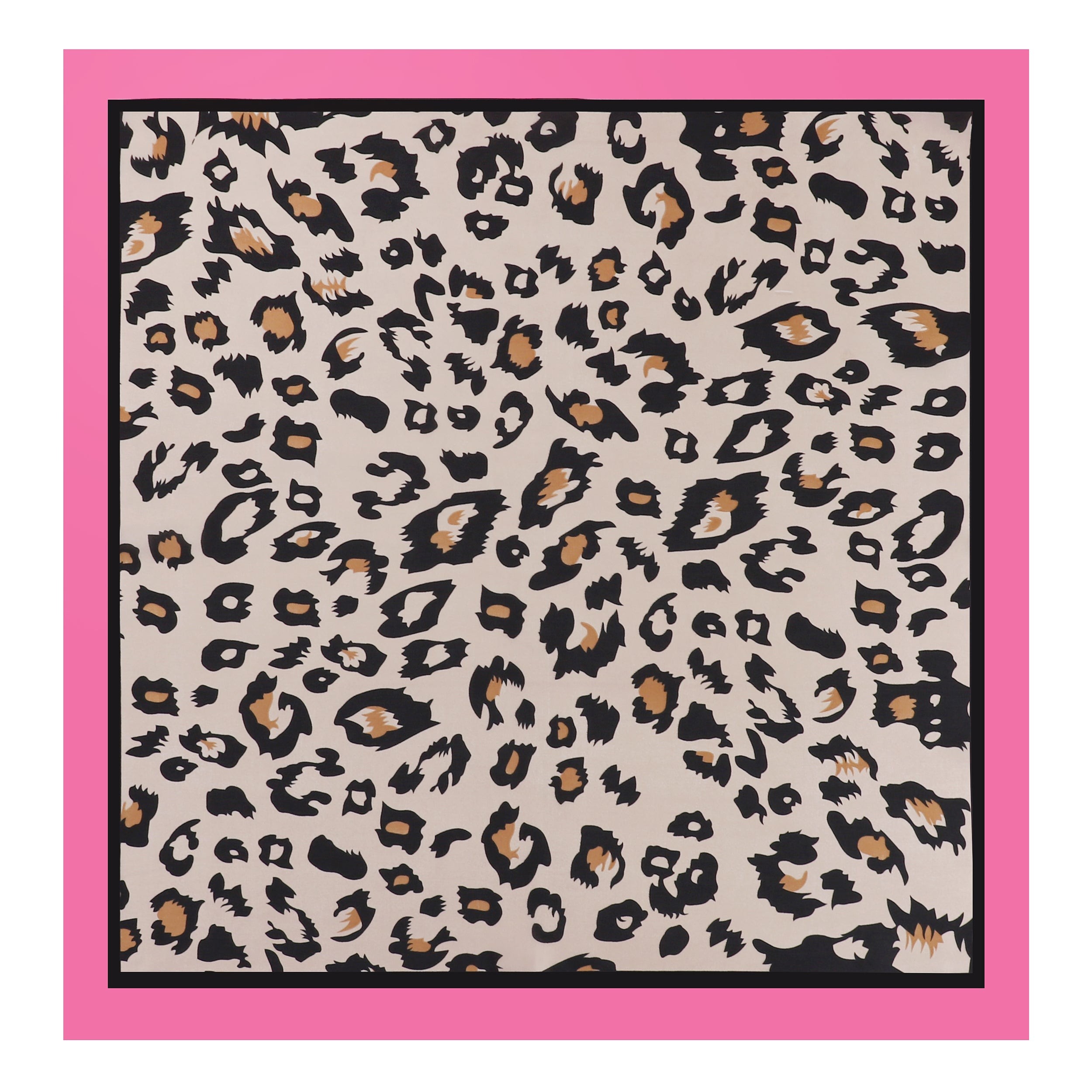Carré de Soie PANTHER Rose 100% Soie 60x60cm
