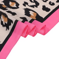 Carré de Soie PANTHER Rose 100% Soie 60x60cm
