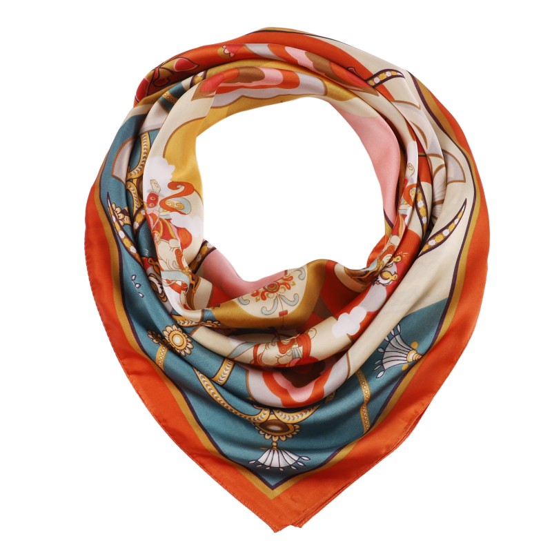 Carré de Soie RAINBOW Orange 100% Soie 60x60cm