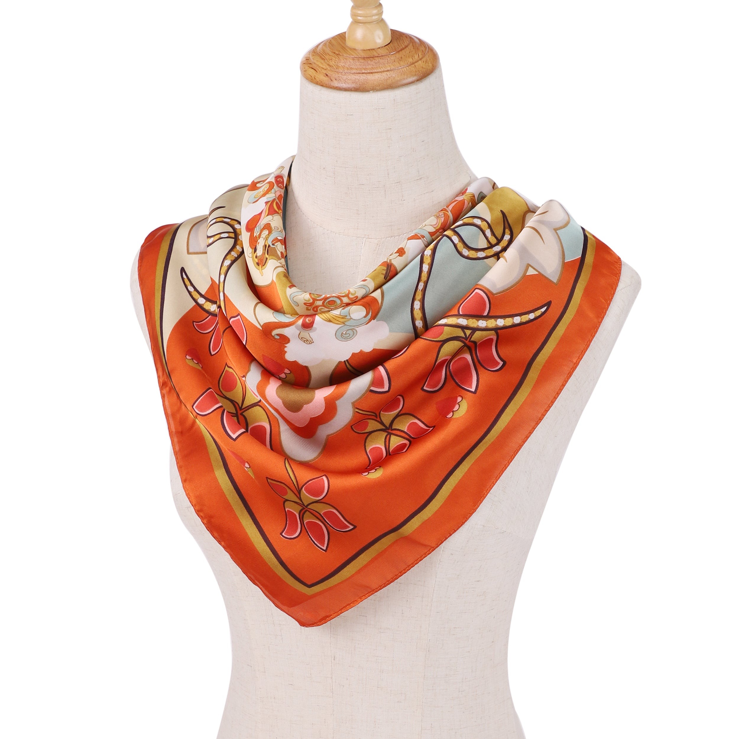Carré de Soie RAINBOW Orange 100% Soie 60x60cm
