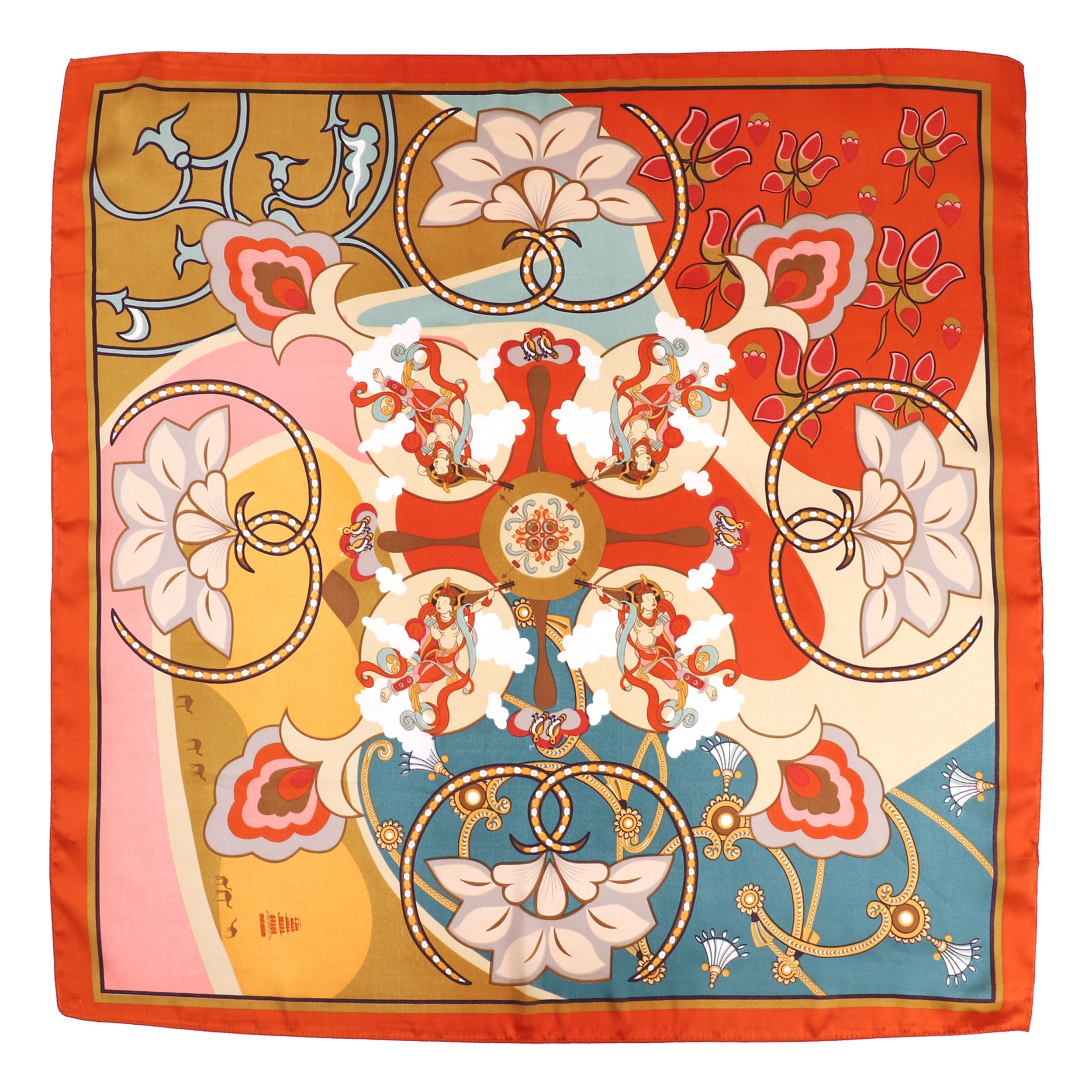Carré de Soie RAINBOW Orange 100% Soie 60x60cm