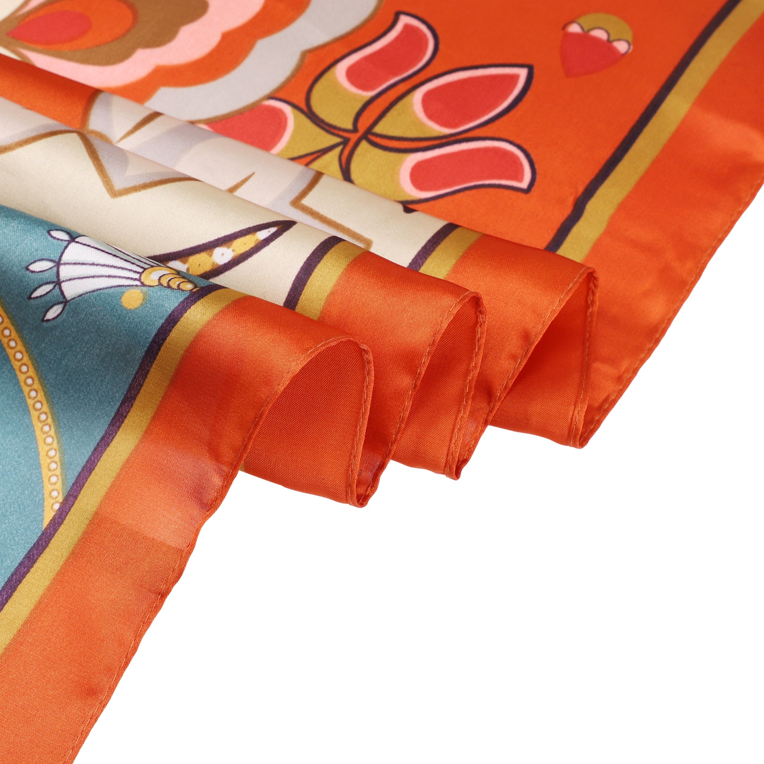 Carré de Soie RAINBOW Orange 100% Soie 60x60cm