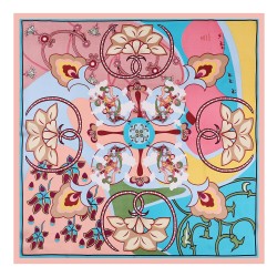 Carré de Soie RAINBOW Rose 100% Soie 60x60cm