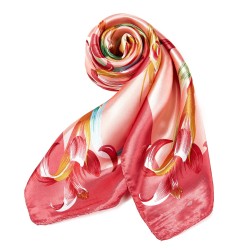 Carré Soie Artflow Rouge 100% Soie 90x90cm