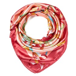 Carré Soie Artflow Rouge 100% Soie 90x90cm