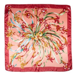 Carré Soie Artflow Rouge 100% Soie 90x90cm