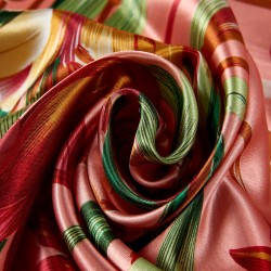 Carré Soie Artflow Rouge 100% Soie 90x90cm