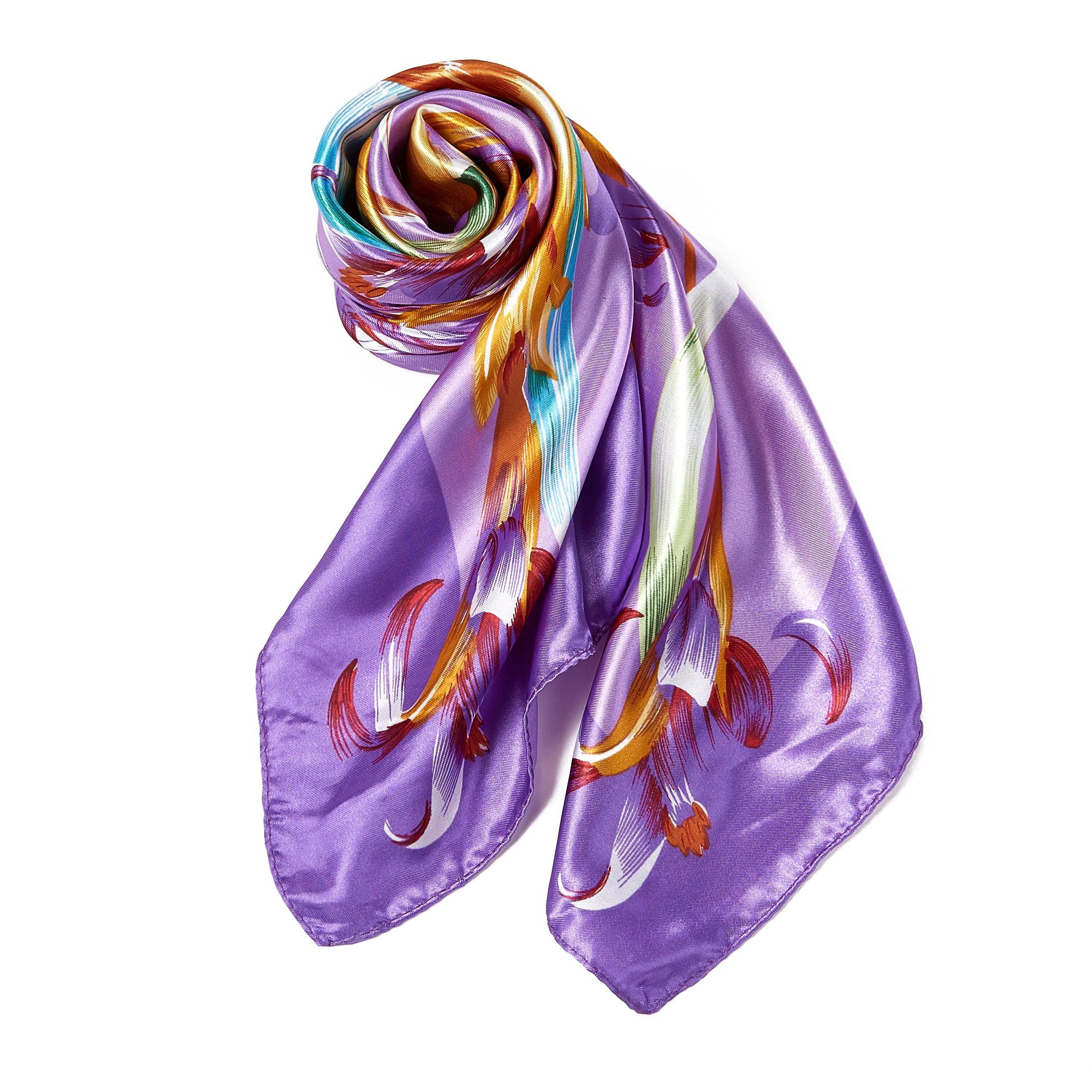 Carré Soie Artflow Violet 100% Soie 90x90cm
