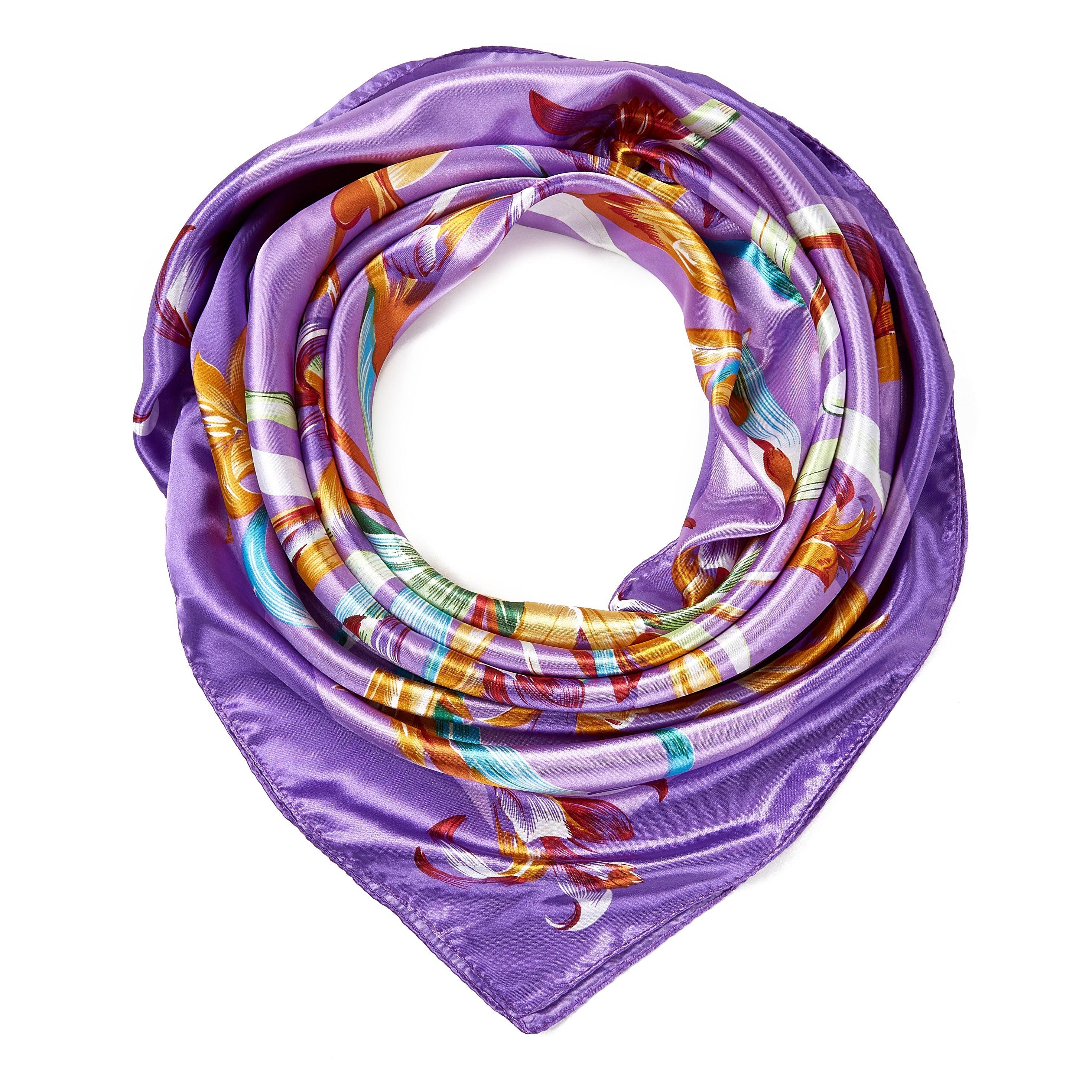 Carré Soie Artflow Violet 100% Soie 90x90cm