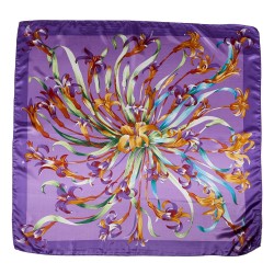 Carré Soie Artflow Violet 100% Soie 90x90cm