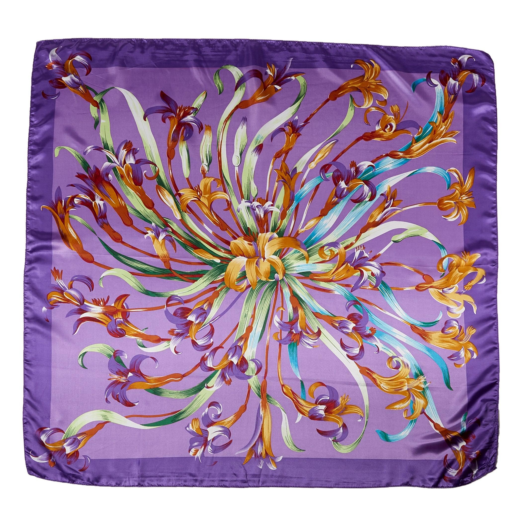 Carré Soie Artflow Violet 100% Soie 90x90cm