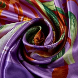 Carré Soie Artflow Violet 100% Soie 90x90cm