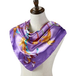Carré Soie Artflow Violet 100% Soie 90x90cm