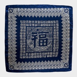 Carré Soie Asia Bleu marine 100% Soie 90x90cm