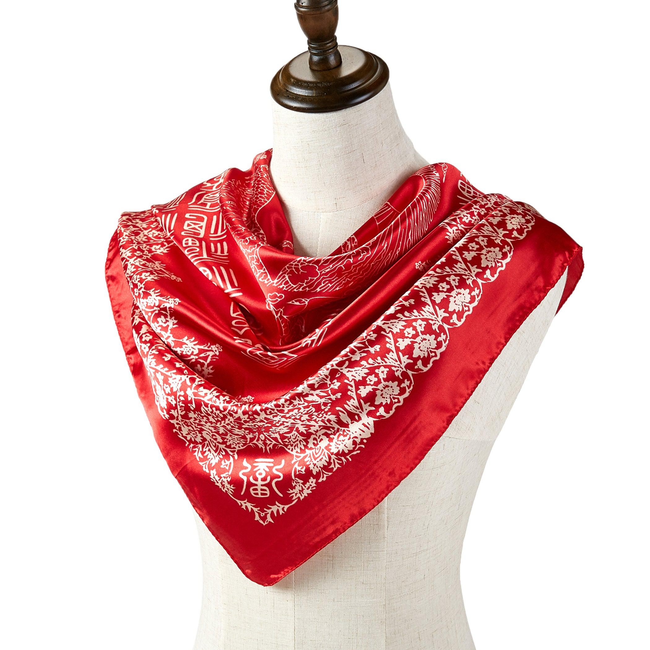 Carré Soie Asia Rouge 100% Soie 90x90cm