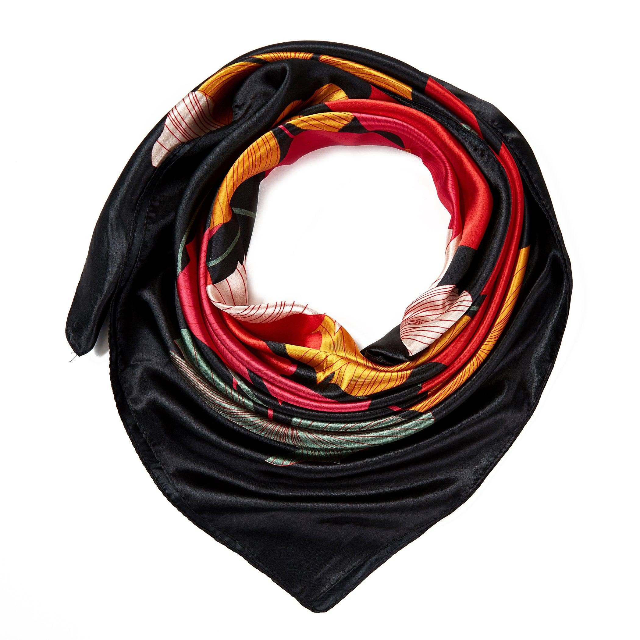 Carré Soie Bigflow Noir 100% Soie 90x90cm