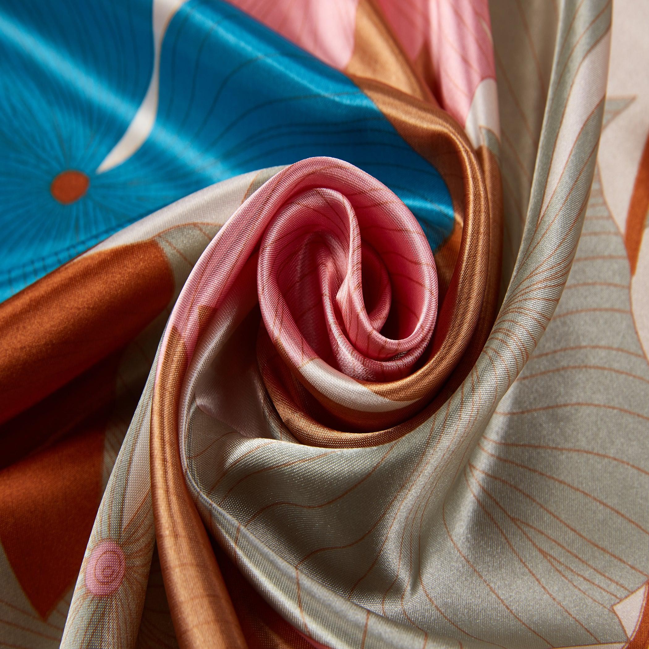 Carré Soie Bigflow Rose 100% Soie 90x90cm