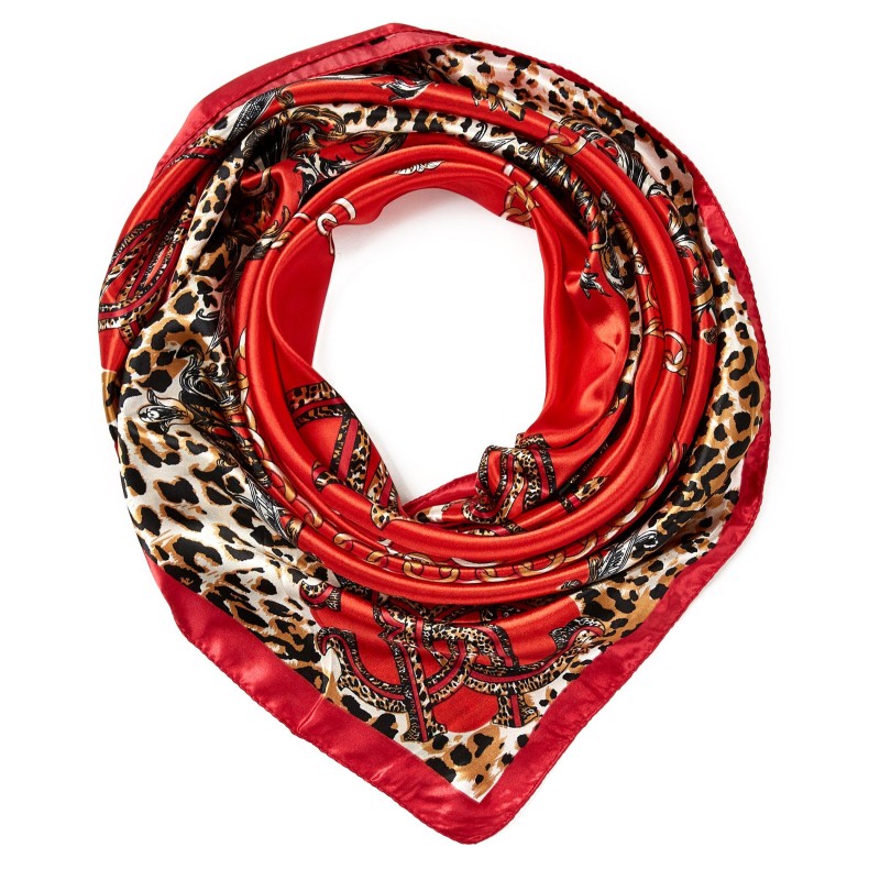 Carré soie Roberto Rouge 100% Soie 90x90cm