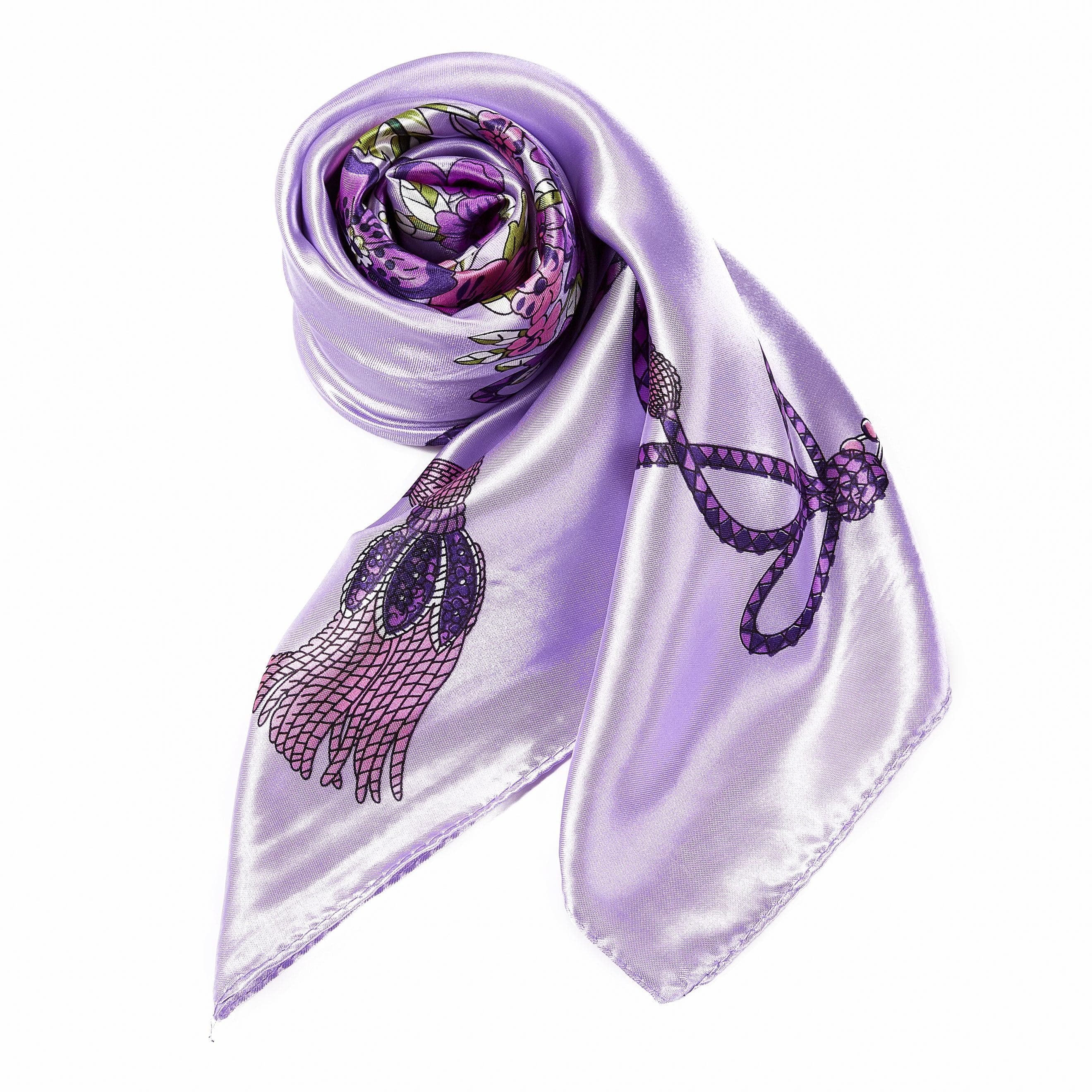 Carré Soie Treeflow LILA 100% Soie 90x90cm