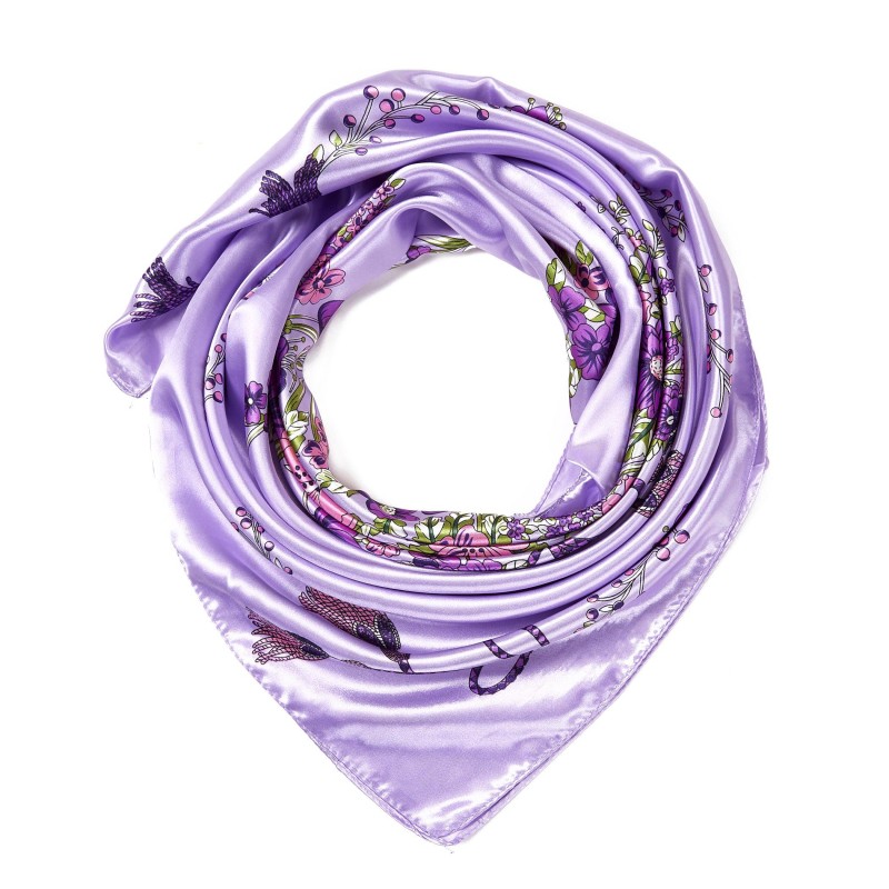 Carré Soie Treeflow LILA 100% Soie 90x90cm