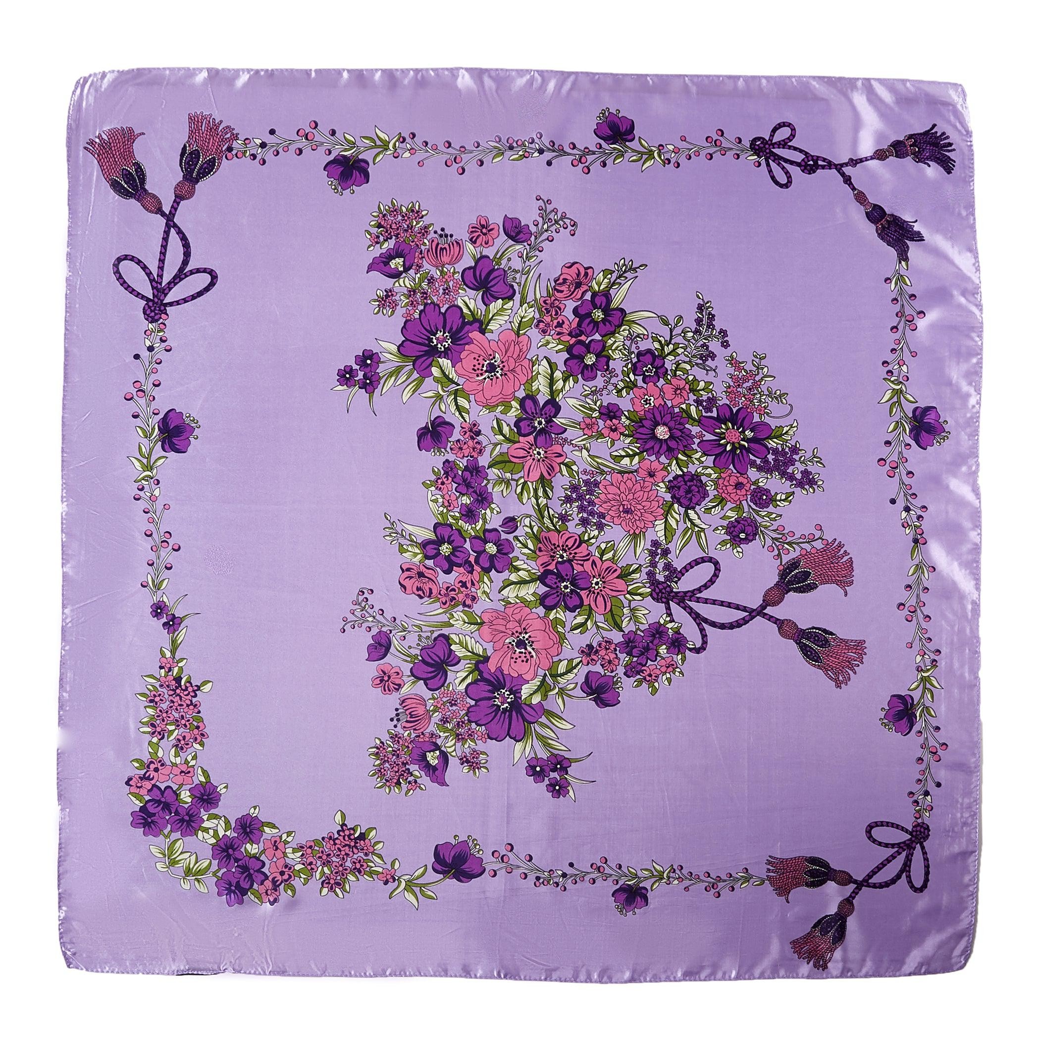 Carré Soie Treeflow LILA 100% Soie 90x90cm