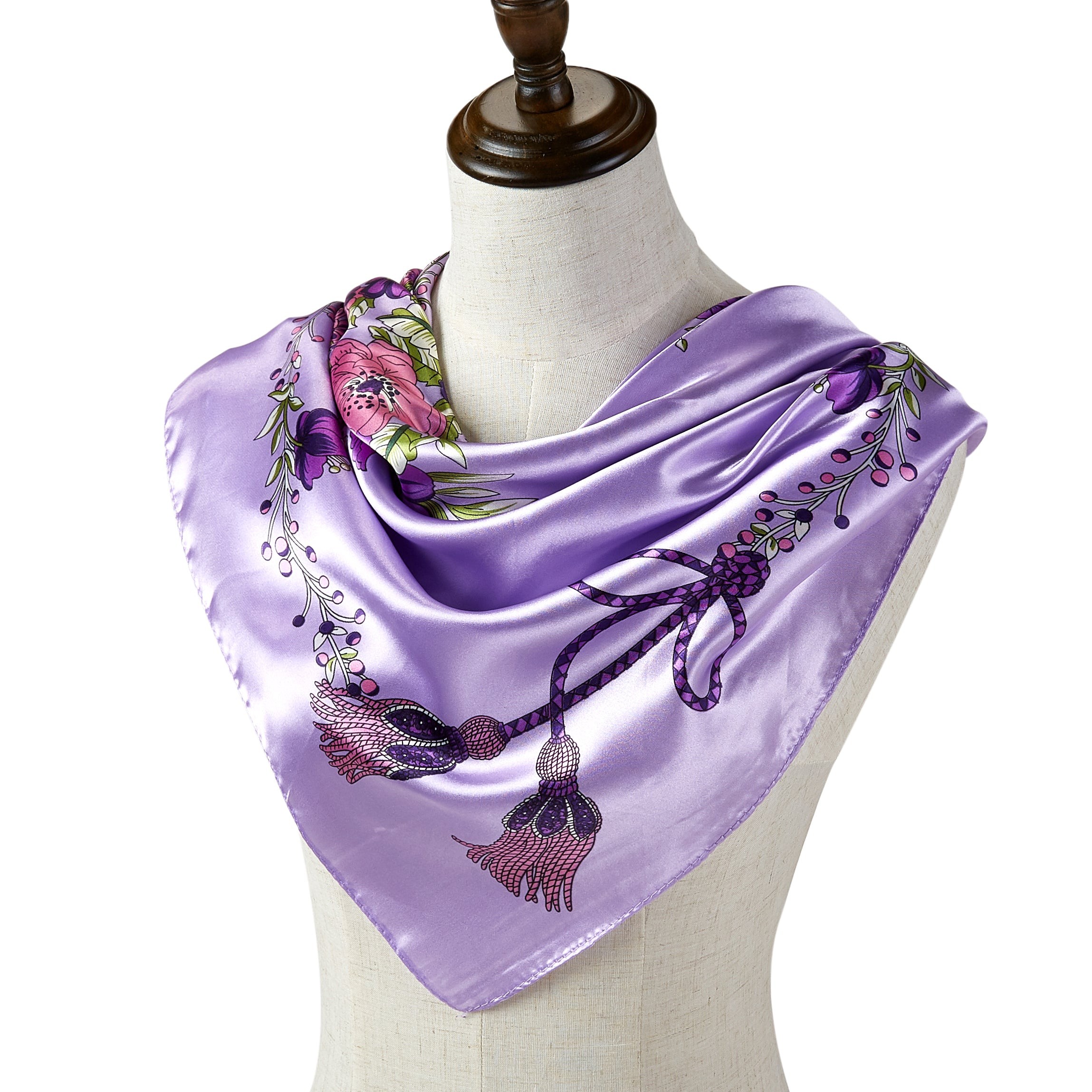 Carré Soie Treeflow LILA 100% Soie 90x90cm