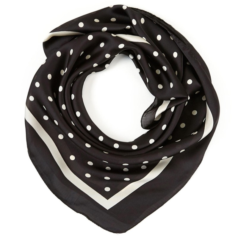 Carré touché soie LAST POINT Noir Polyester 60x60cm
