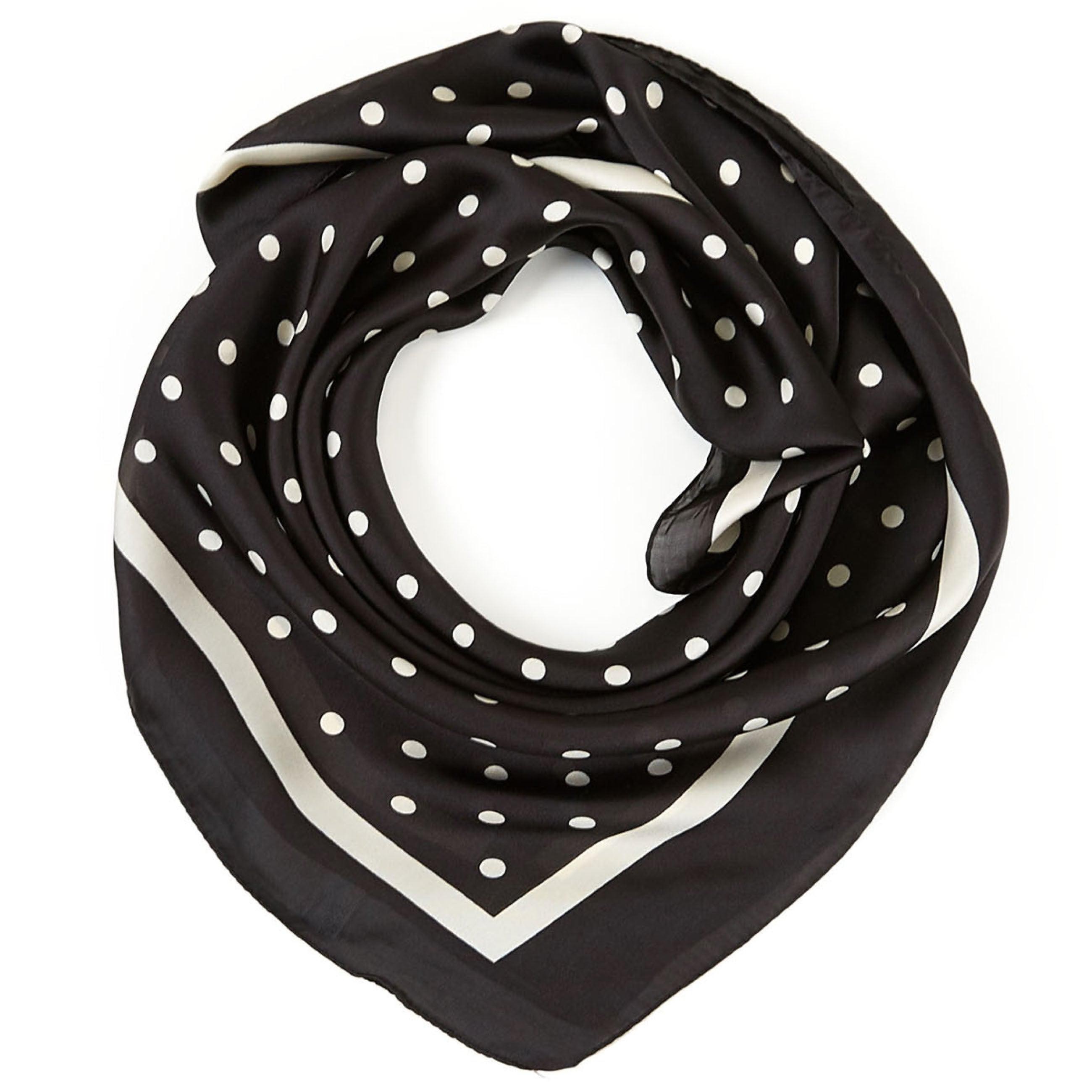 Carré touché soie LAST POINT Noir Polyester 60x60cm