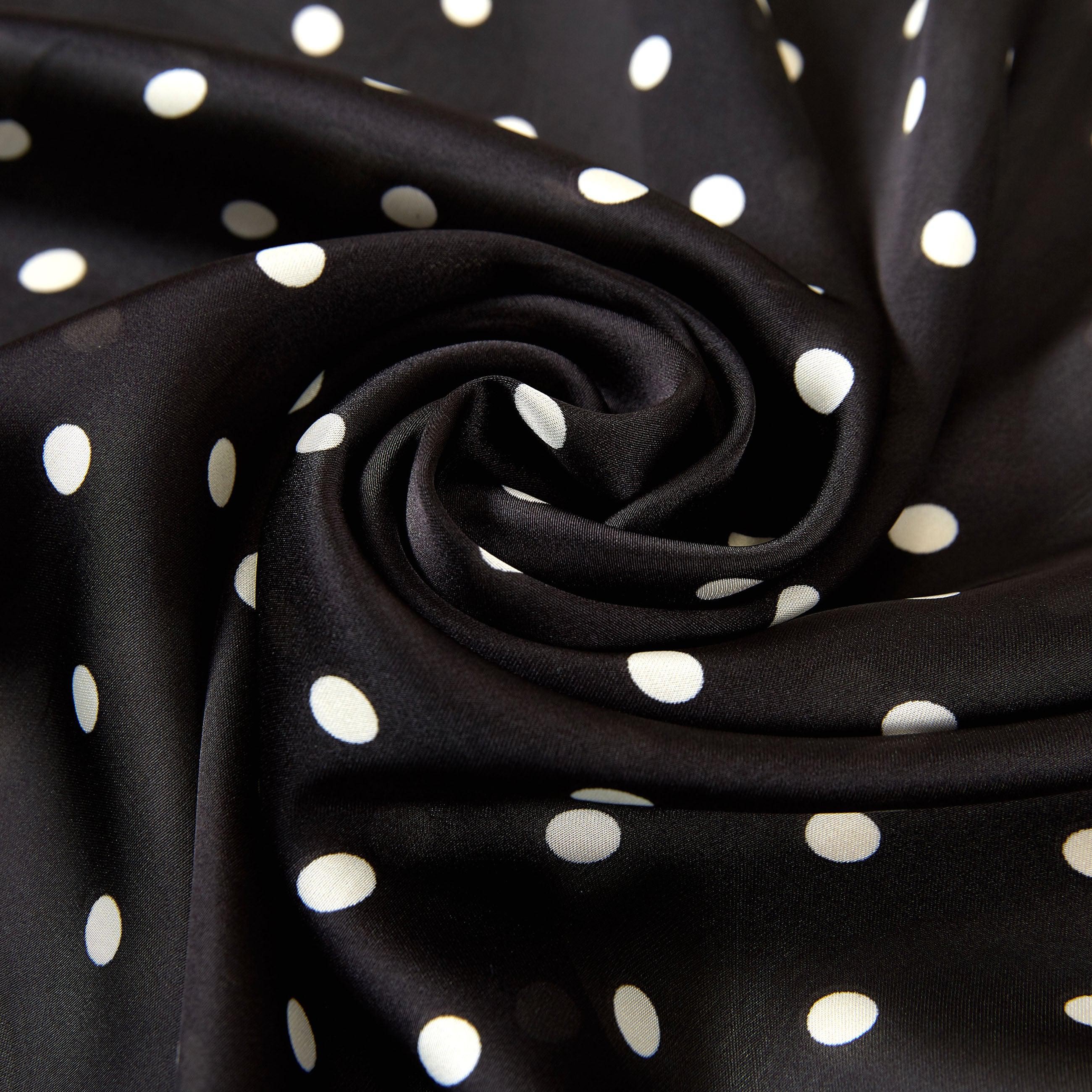 Carré touché soie LAST POINT Noir Polyester 60x60cm