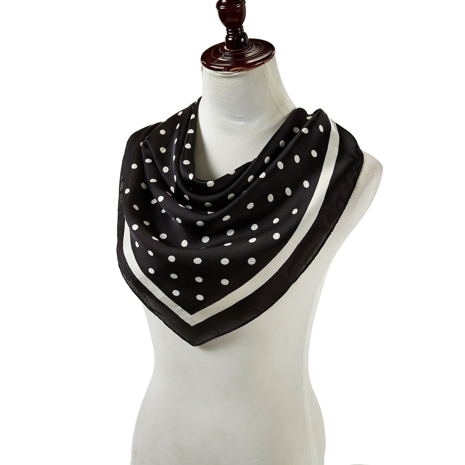 Carré touché soie LAST POINT Noir Polyester 60x60cm